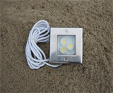 3x1watt LED Firkant nedgravnings spot